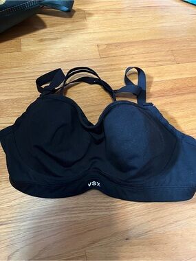 Victoria's Secret Black VSX Molded Sports Bra with Strappy Back